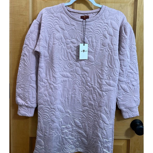 NWT, 7 For All Mankind Girl’s XL Pink Puff Quilted Shimmery Dress - Picture 3 of 11